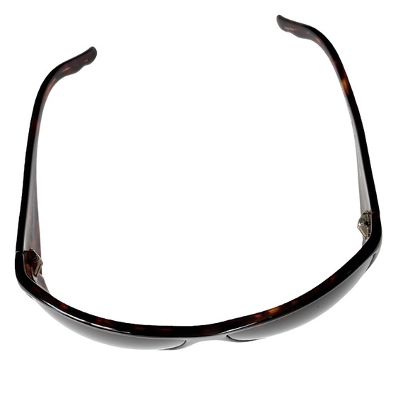 Oscar de la Renta wraparound shield style tortoise shell dark brown sunglasses - Picture 10 of 14